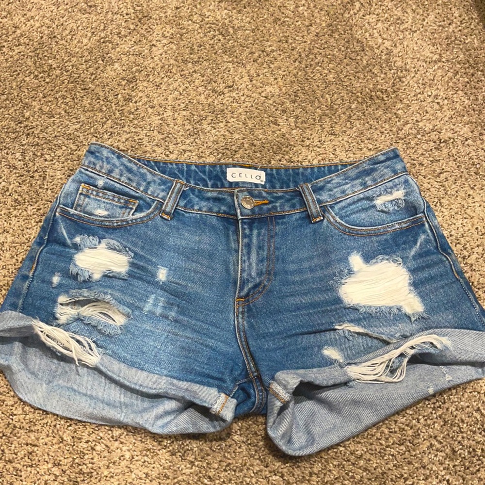 Cello distressed shorts